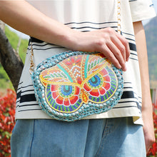 Load image into Gallery viewer, Partial Special Shaped Owl Mandala 5D Diamond Handmade Knitting Bag Daily Purse
