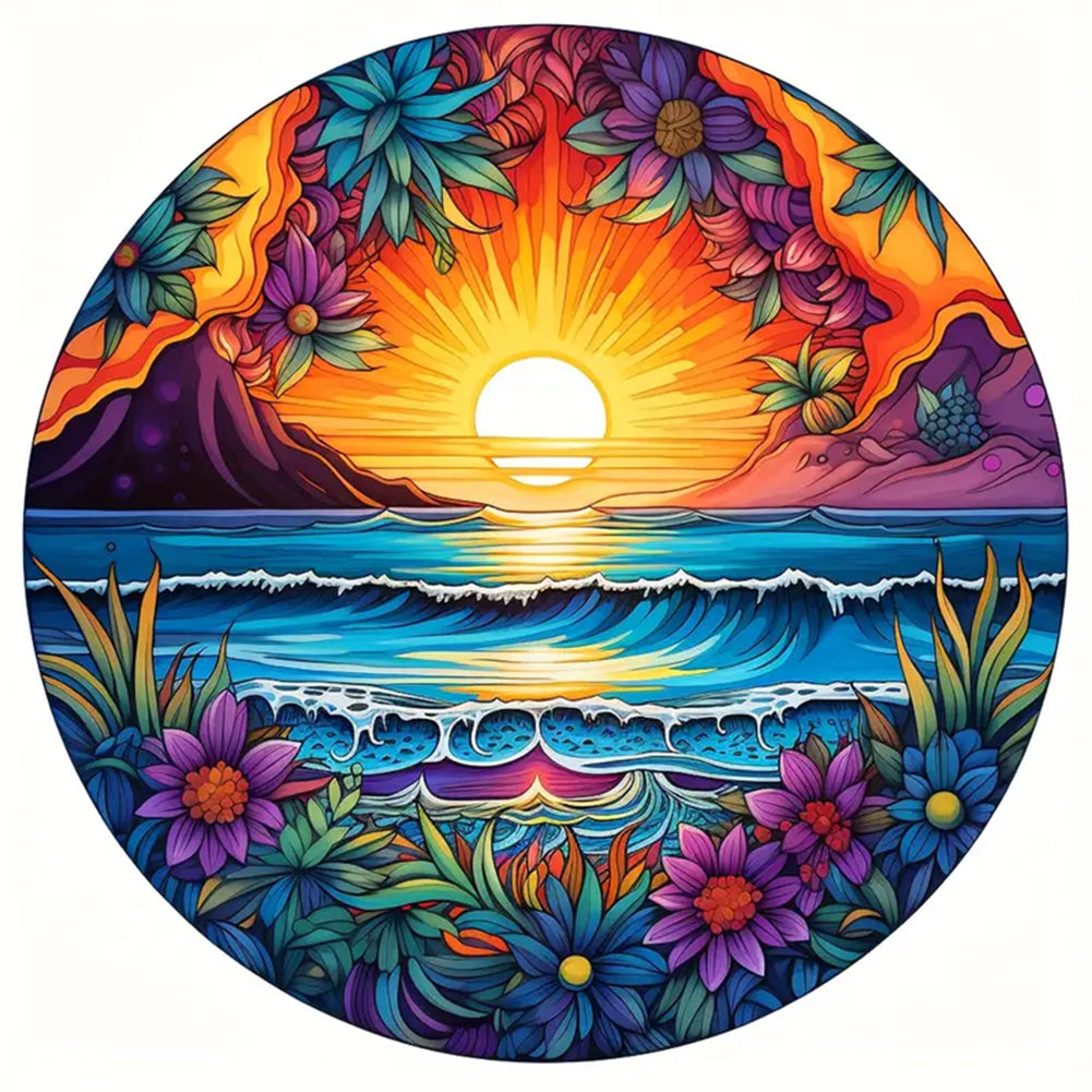 Diamond Painting - Full Round - color seaside landscape (30*30CM)