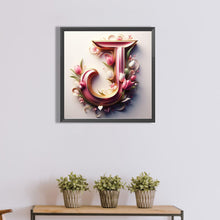 Load image into Gallery viewer, Diamond Painting - Full Round - Pink flower letter J (40*40CM)
