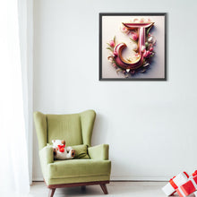 Load image into Gallery viewer, Diamond Painting - Full Round - Pink flower letter J (40*40CM)
