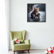 Load image into Gallery viewer, Diamond Painting - Full Round - Kitten in the rain (40*40CM)
