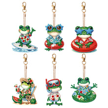 Load image into Gallery viewer, 6Pcs Double Sided Special Shaped Cartoon Diamond Painting Keychain for Beginners
