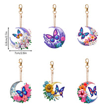 Load image into Gallery viewer, 6Pcs Double Sided Special Shaped Cartoon Diamond Painting Keychain for Beginners
