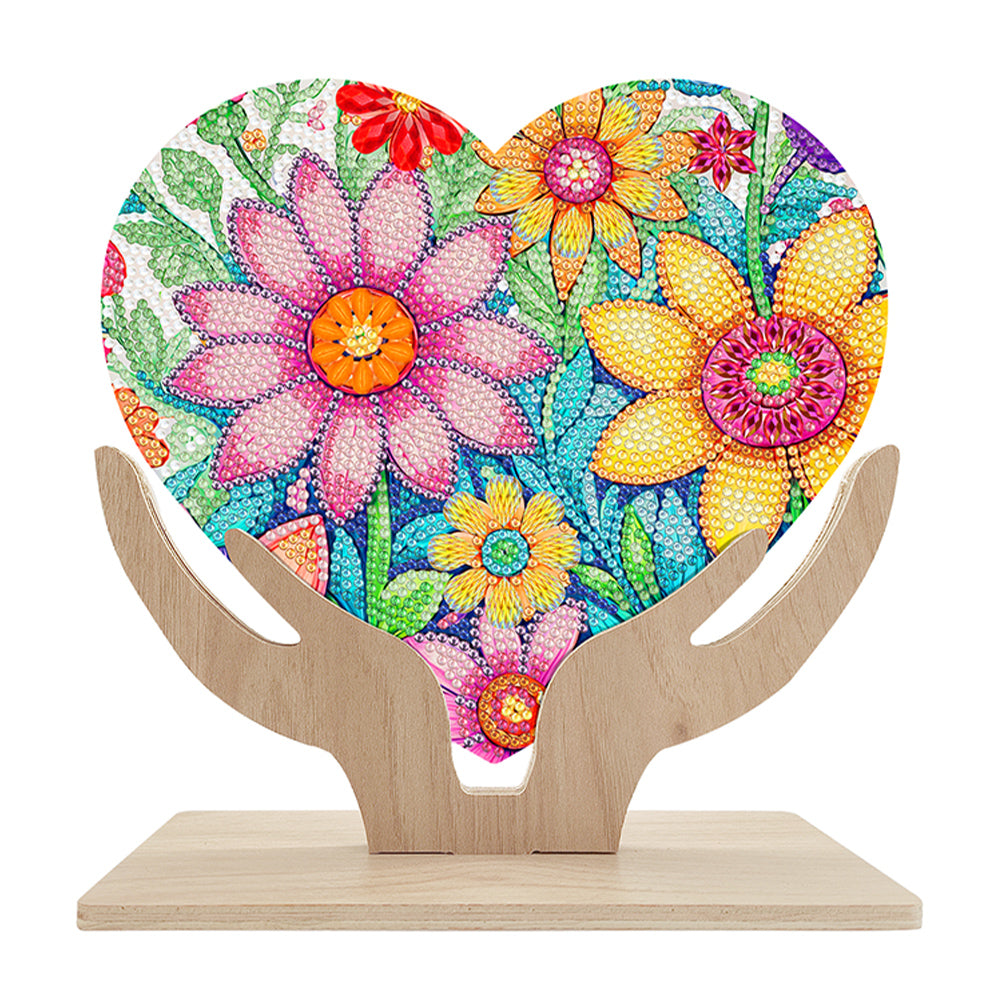 Wooden Flower Diamond Painting Desktop Decorations Butterfly Bedroom Table Decor