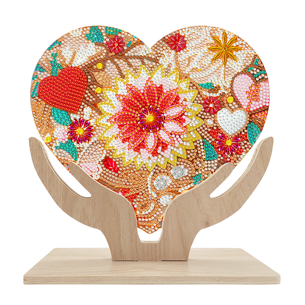 Wooden Flower Diamond Painting Desktop Decorations Butterfly Bedroom Table Decor
