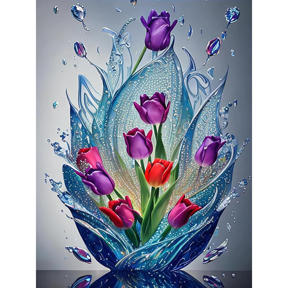 Diamond Painting - Full Round - water drop flowers (30*40CM)