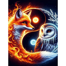 Load image into Gallery viewer, Diamond Painting - Full Round - Owl wolf yin yang diagram (30*40CM)
