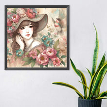 Load image into Gallery viewer, Diamond Painting - Full Round - lady of flowers and plants (40*40CM)
