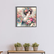 Load image into Gallery viewer, Diamond Painting - Full Round - lady of flowers and plants (40*40CM)
