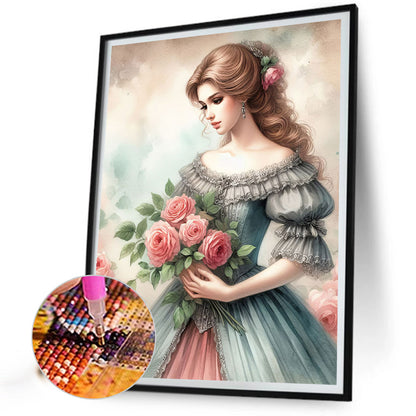 Diamond Painting - Full Round - lady of flowers and plants (40*50CM)
