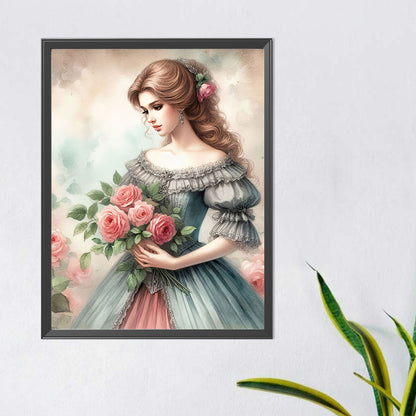 Diamond Painting - Full Round - lady of flowers and plants (40*50CM)