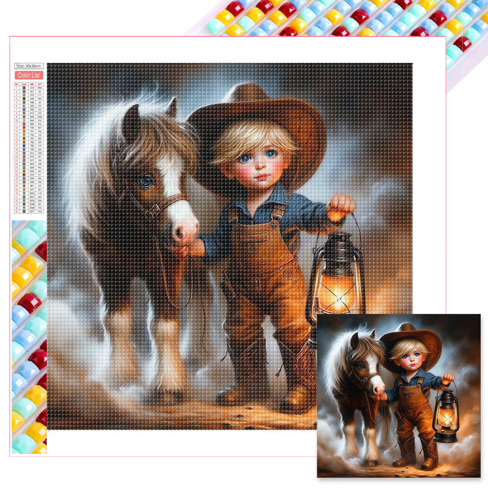 Diamond Painting - Full Square - foal boy (30*30CM)