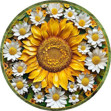 Load image into Gallery viewer, Diamond Painting - Full Round - round sign sunflower (30*30CM)
