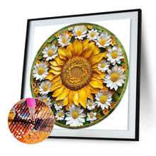 Load image into Gallery viewer, Diamond Painting - Full Round - round sign sunflower (30*30CM)
