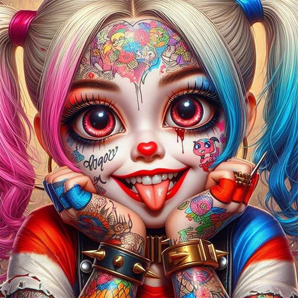 Diamond Painting - Full Round - Cute clown girl (30*30CM)