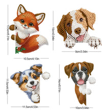 Load image into Gallery viewer, 4Pcs Acrylic Cute Animals Wall Sticker Diamond Switch Sticker for Bathroom Decor
