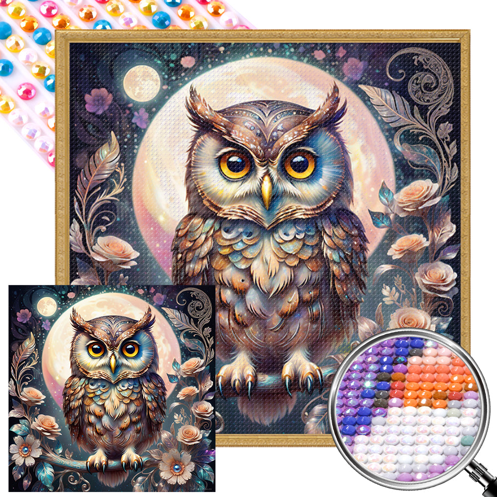 AB Diamond Painting - Full Round - owl (40*40CM)