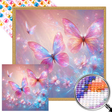 Load image into Gallery viewer, AB Diamond Painting - Full Round - pink butterfly (40*40CM)
