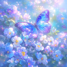 Load image into Gallery viewer, AB Diamond Painting - Full Round - blue butterfly (40*40CM)
