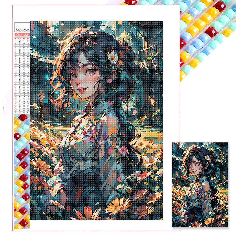 Diamond Painting - Full Square - flower girl (40*60CM)