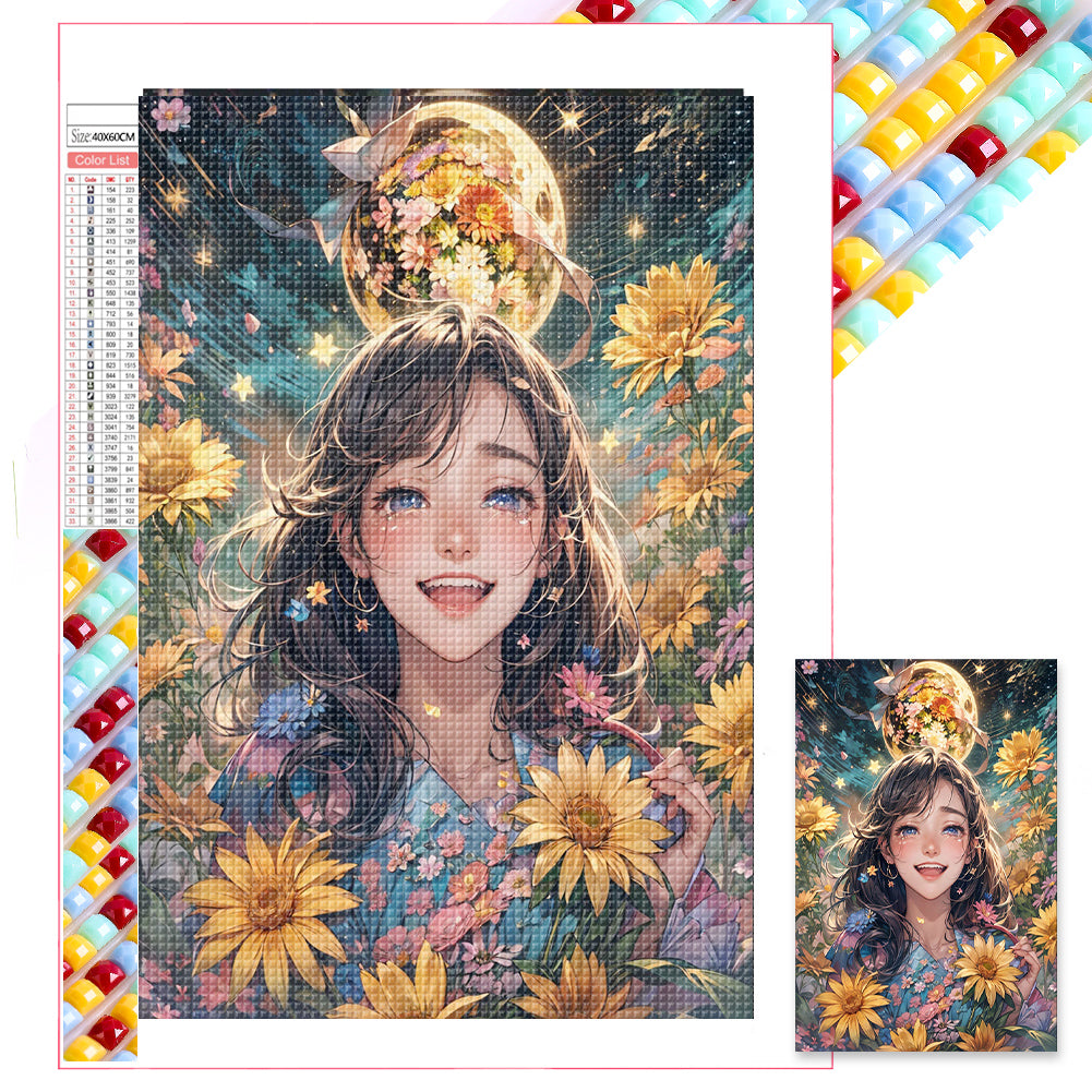 Diamond Painting - Full Square - flower girl (40*60CM)