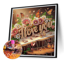 Load image into Gallery viewer, Diamond Painting - Partial Special Shaped - iloveyou calligraphy and painting (30*30CM)
