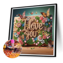 Load image into Gallery viewer, Diamond Painting - Partial Special Shaped - iloveyou calligraphy and painting (30*30CM)

