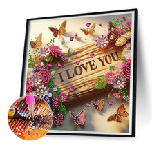 Load image into Gallery viewer, Diamond Painting - Partial Special Shaped - iloveyou calligraphy and painting (30*30CM)
