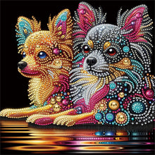 Load image into Gallery viewer, Diamond Painting - Partial Special Shaped - Moonlight Chihuahua (30*30CM)
