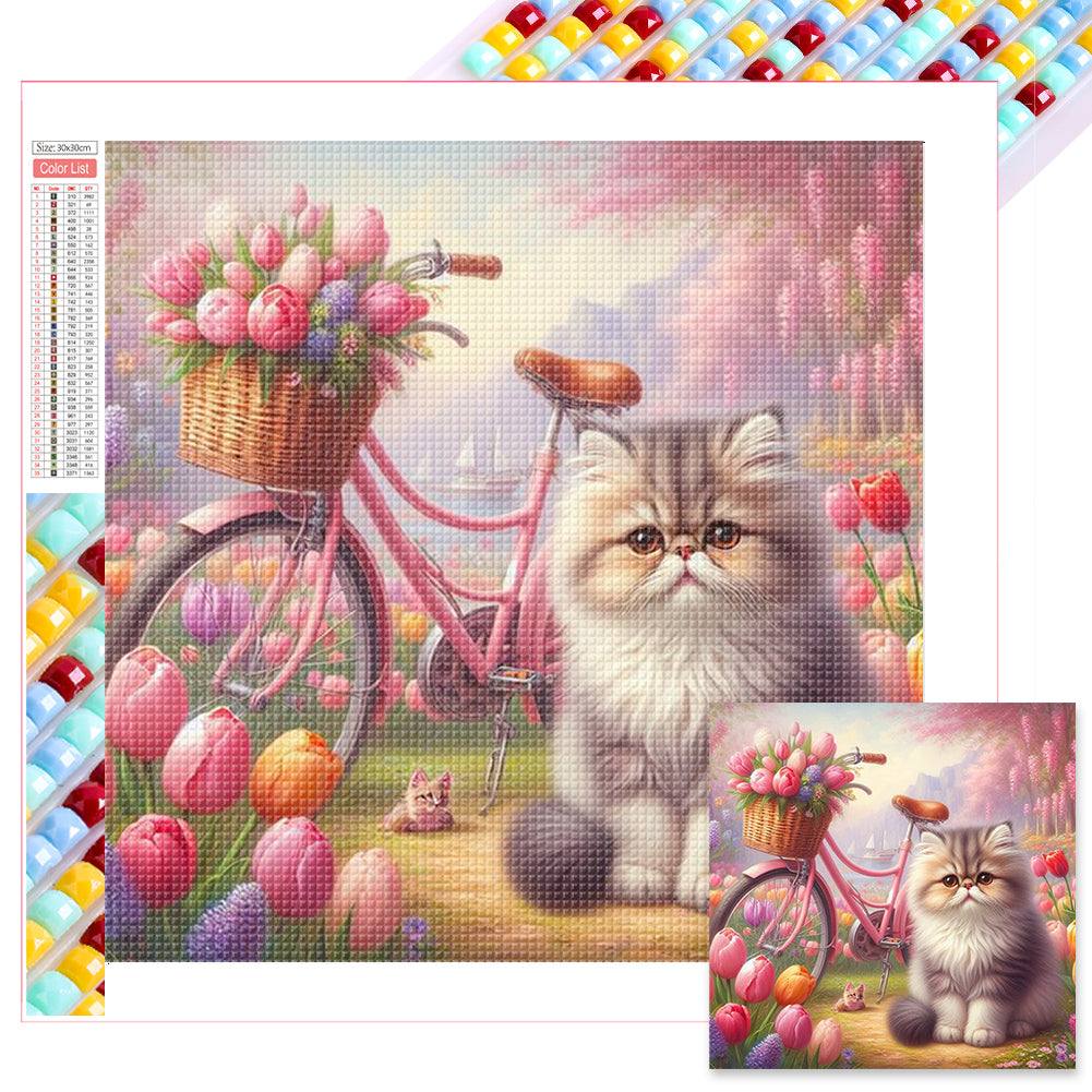 Diamond Painting - Full Square - tulip cat cat (30*30CM)