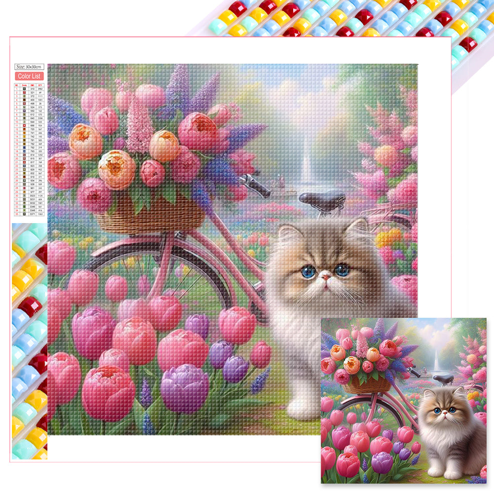 Diamond Painting - Full Square - tulip cat cat (30*30CM)