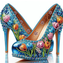 Load image into Gallery viewer, Diamond Painting - Partial Special Shaped - flower high heels (30*30CM)
