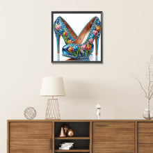 Load image into Gallery viewer, Diamond Painting - Partial Special Shaped - flower high heels (30*30CM)
