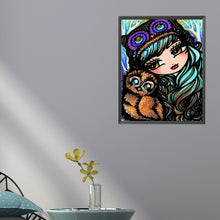Load image into Gallery viewer, Diamond Painting - Full Square - owl girl (40*50CM)
