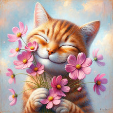 Load image into Gallery viewer, Diamond Painting - Full Round - Flower cat (30*30CM)
