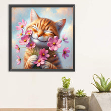 Load image into Gallery viewer, Diamond Painting - Full Round - Flower cat (30*30CM)
