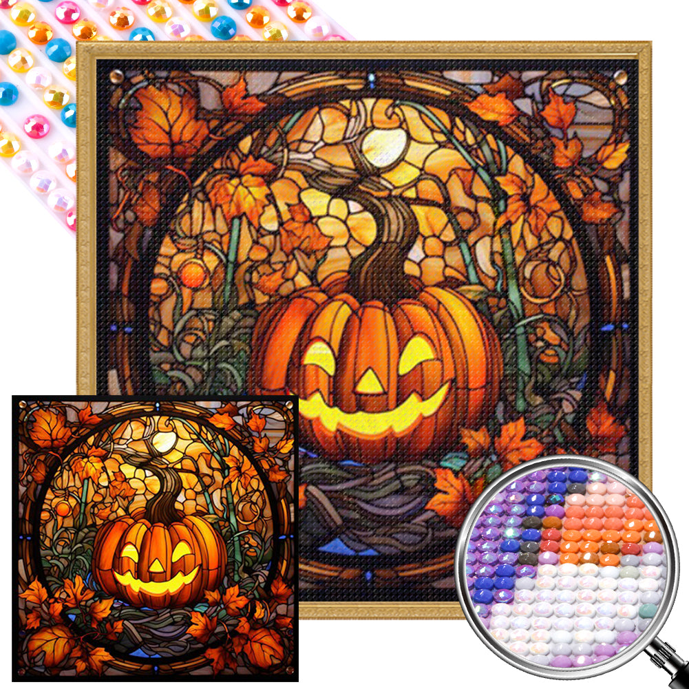 AB Diamond Painting - Full Round - pumpkin glass art (40*40CM)