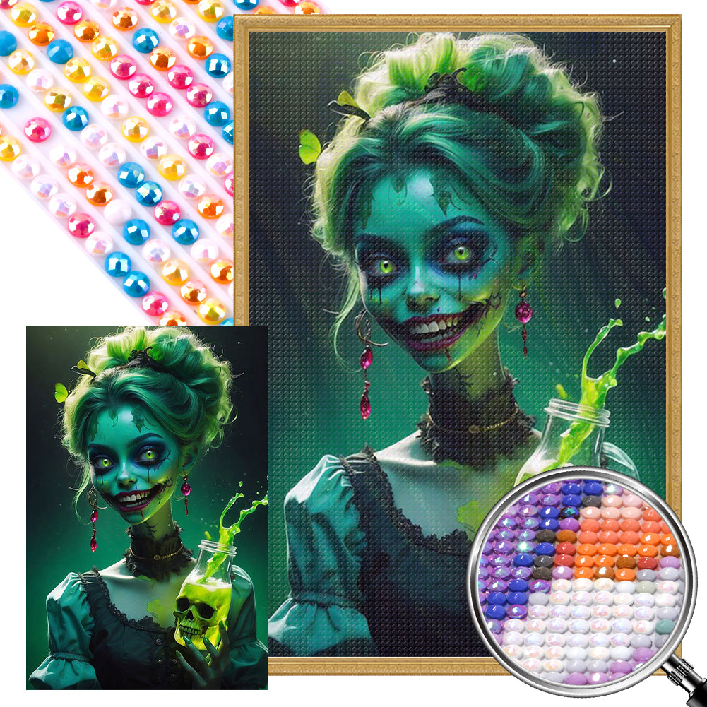 AB Diamond Painting - Full Round - zombie girl (40*60CM)