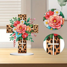 Load image into Gallery viewer, Special Shape Flower Cross Diamond Painting Desktop Ornaments Kit for Home Decor
