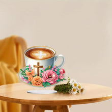 Load image into Gallery viewer, Special Shape Flower Coffee Cross Diamond Painting Desktop Ornaments Kit
