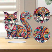 Load image into Gallery viewer, Double Sided Special Shape Cat Desktop Diamond Art Kits for Home Office Decor
