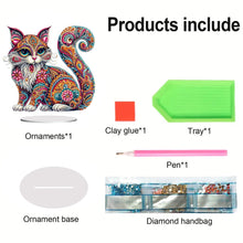 Load image into Gallery viewer, Double Sided Special Shape Cat Desktop Diamond Art Kits for Home Office Decor
