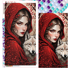 Load image into Gallery viewer, Diamond Painting - Full Round - Fantasy retro girl and wolf (40*75CM)
