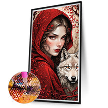 Load image into Gallery viewer, Diamond Painting - Full Round - Fantasy retro girl and wolf (40*75CM)
