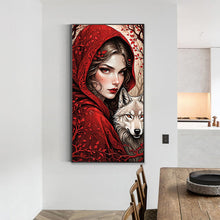 Load image into Gallery viewer, Diamond Painting - Full Round - Fantasy retro girl and wolf (40*75CM)
