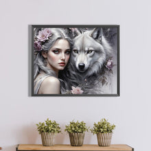 Load image into Gallery viewer, Diamond Painting - Full Round - girl and wolf (50*40CM)
