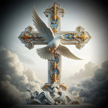 Load image into Gallery viewer, Diamond Painting - Full Round - cross peace dove (40*40CM)
