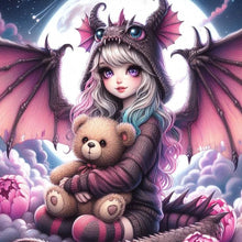 Load image into Gallery viewer, Diamond Painting - Full Round - dinosaur girl (50*50CM)

