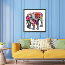 Load image into Gallery viewer, Diamond Painting - Partial Special Shaped - elephant and flower (30*30CM)
