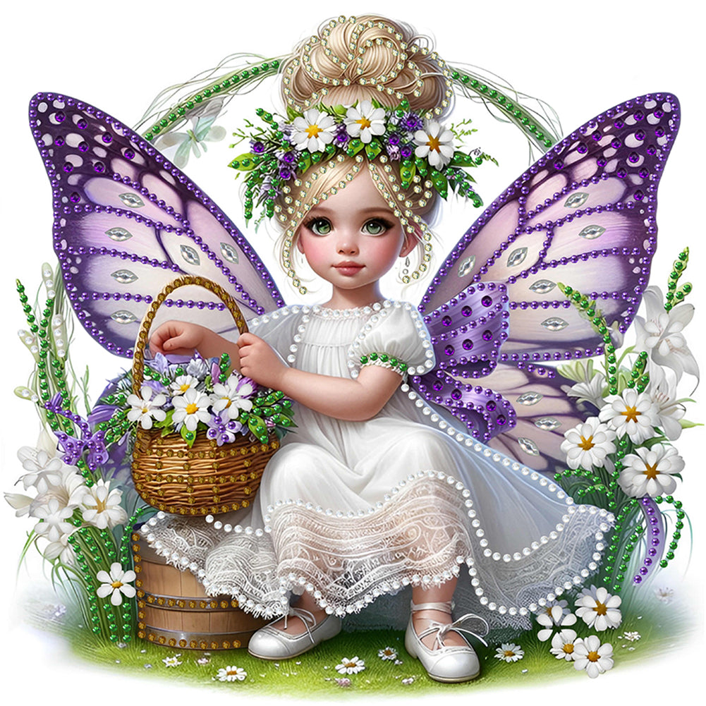 Diamond Painting - Partial Special Shaped - elf girl (30*30CM)
